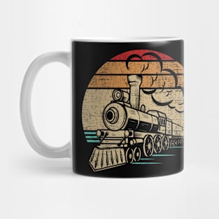 Retro Train Locomotives Lover Conductor Model Railroad Mug